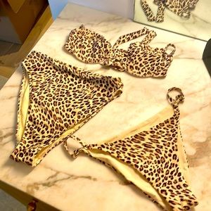 Monday swimwear animal print swimsuit with two bottoms